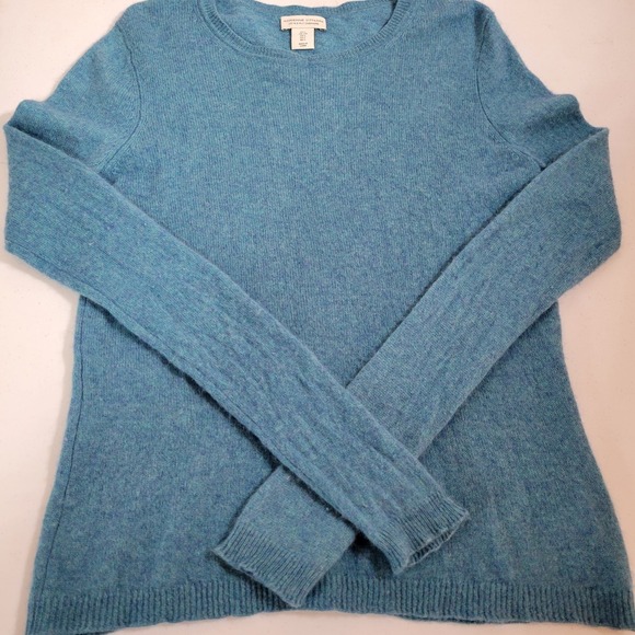 ADRIENNE VITTADINI 100% Cashmere Sweater Light Blue Long Sleeve Size Large 0252 - Picture 1 of 7